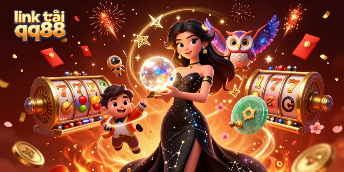 Engage with link vào qq88 through a vibrant 3D casino artwork depicting exciting gaming elements.