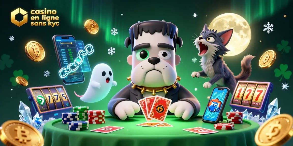 Développez vos stratégies de jeu avec le casino en ligne sans KYC et un chien Frankenstein joueur de cartes.