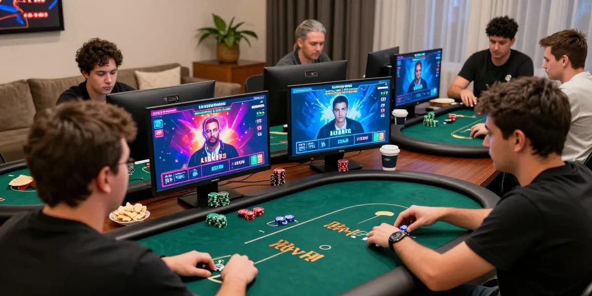 Dewapoker Live Jackpot online poker game scene with players engaged, showcasing vibrant graphics and immersive atmosphere.