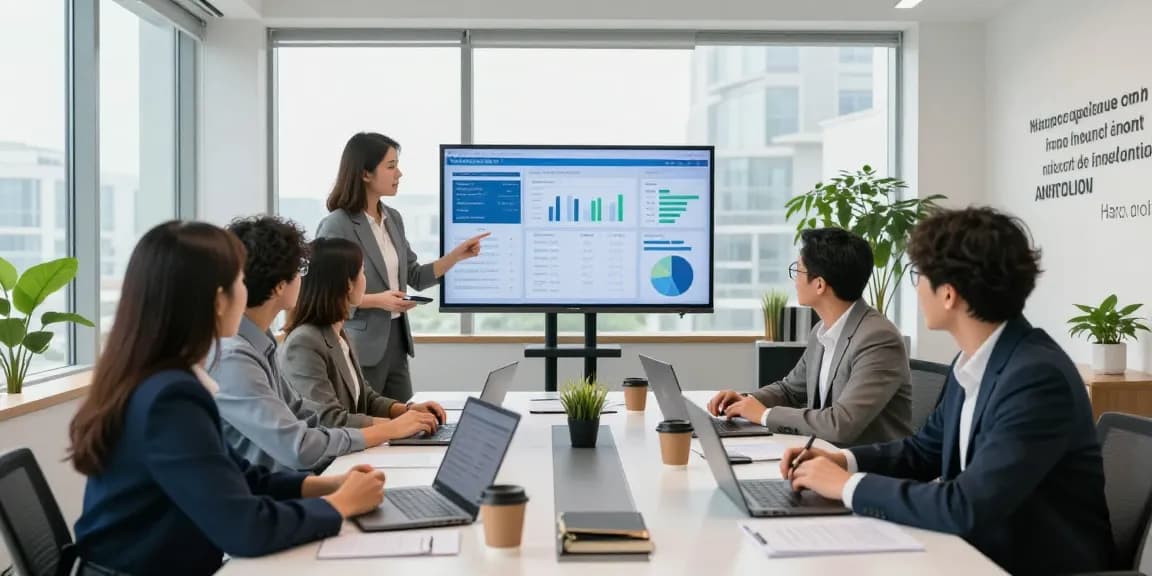 Team collaboration in a modern office demonstrating מרכזיה וירטואלית features for business efficiency.
