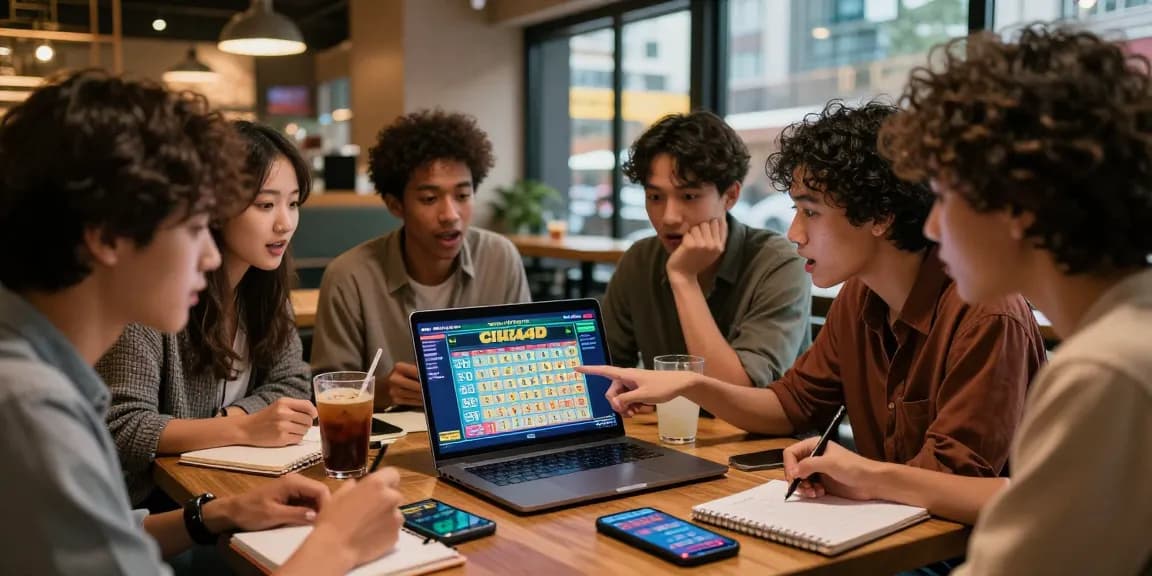 Community engaging with CIKA4D platform for TOTO MACAU updates at a café.