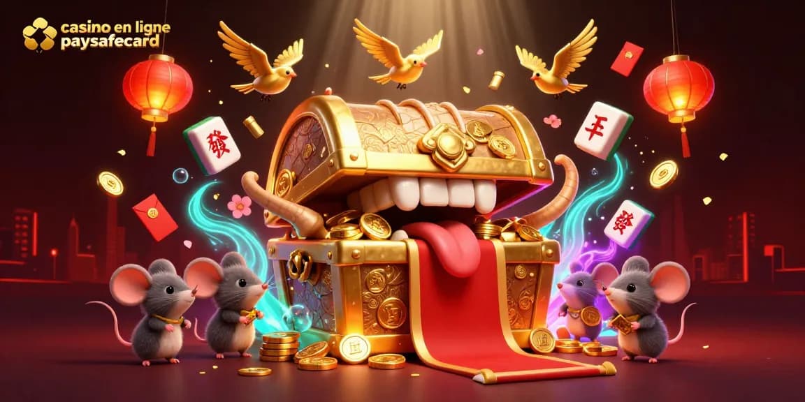 Profitez de l'animation vibrante du casino en ligne paysafecard inspirée par des éléments de jeu captivants.