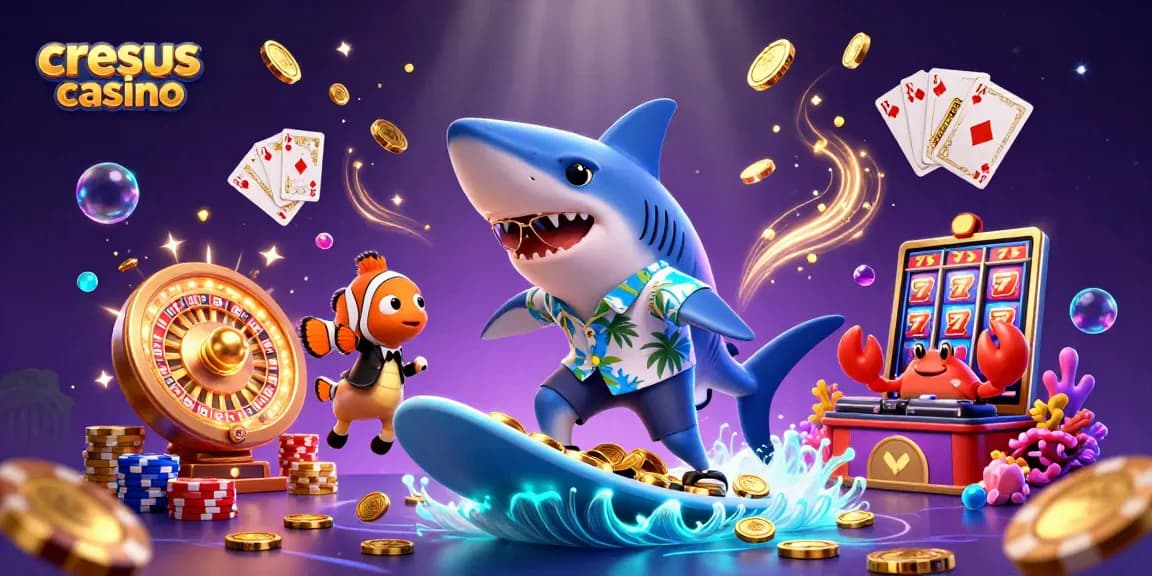 Découvrez l'excitation du casino Cresus avec des personnages vibrants et des éléments de jeu riches.