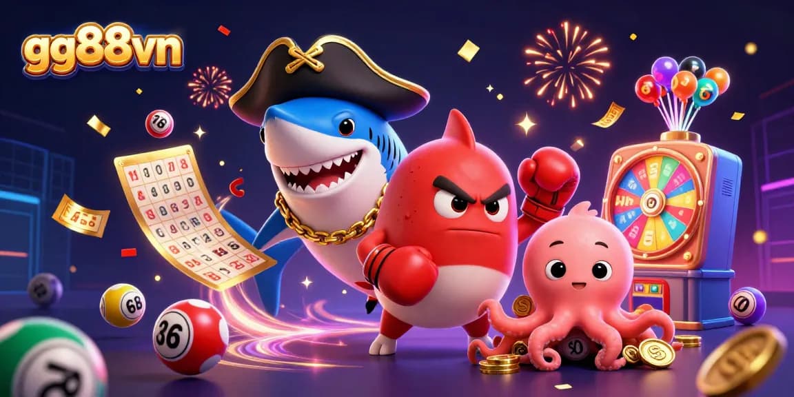 Engage with gg88vn's exciting lottery experience through this vibrant gambling illustration.
