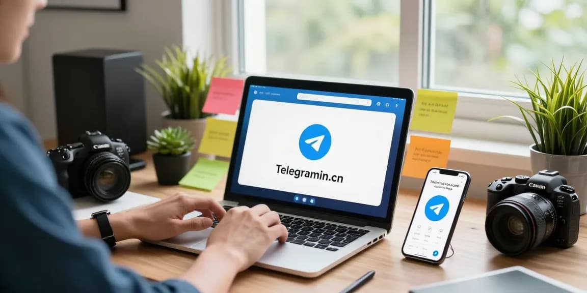 Explore telegramin-cn.com's features in a vibrant digital workspace.