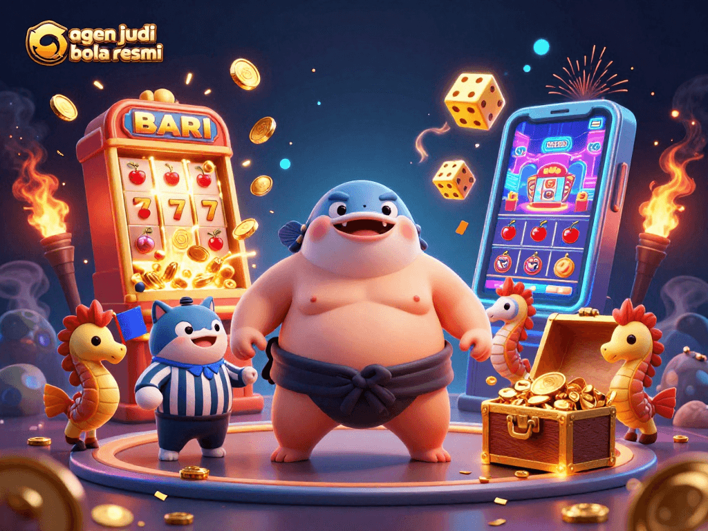 Experience the thrill of agen judi bola resmi with this vibrant, entertaining underwater casino scene.