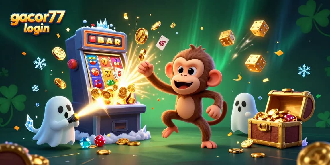 Experience exciting gacor77 login adventures in a haunted casino with a mischievous monkey and ghost-hunter puppy.