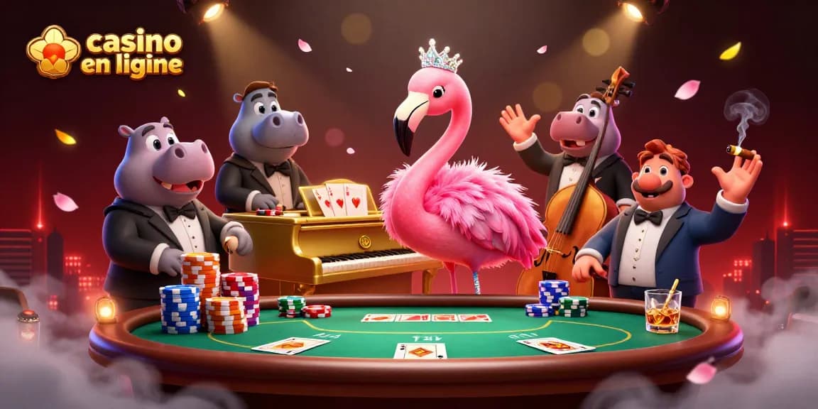 Participez à un gameplay palpitant dans un casino en ligne vibrant, avec des personnages dynamiques et des éléments excitants.