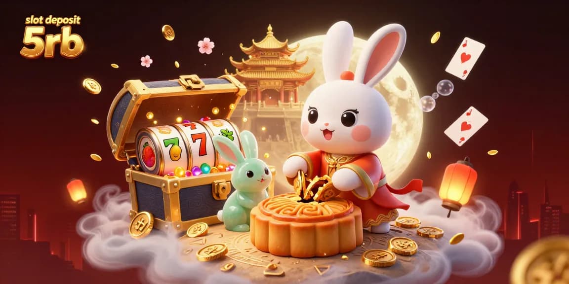 Engage with slot deposit 5rb and win big in this vibrant casino illustration filled with rich gaming elements.