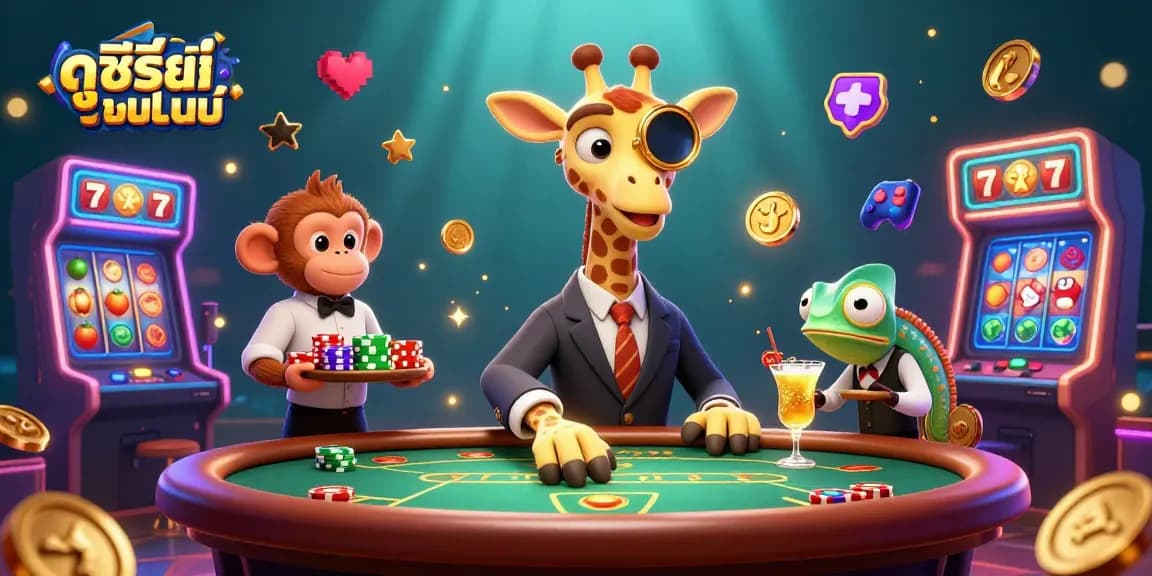 Experience ดูซีรี่ย์ออนไลน์ with exciting slot reels and a vibrant casino atmosphere.