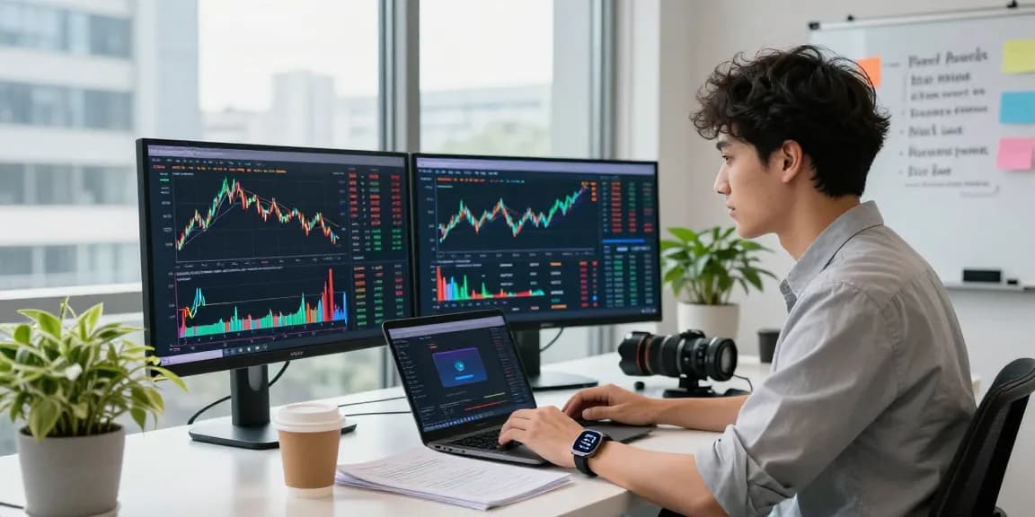 Engaging crypto trading workspace scene showcasing the excitement of cryptocurrency investments at https://crypto-reviews.ru/okx-v-kazahstane/.