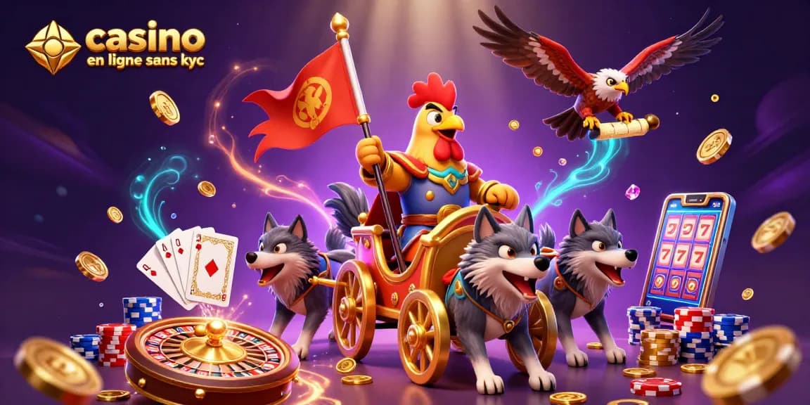 Gagnez au casino en ligne sans kyc avec une illustration dynamique et des éléments de jeu captivants.