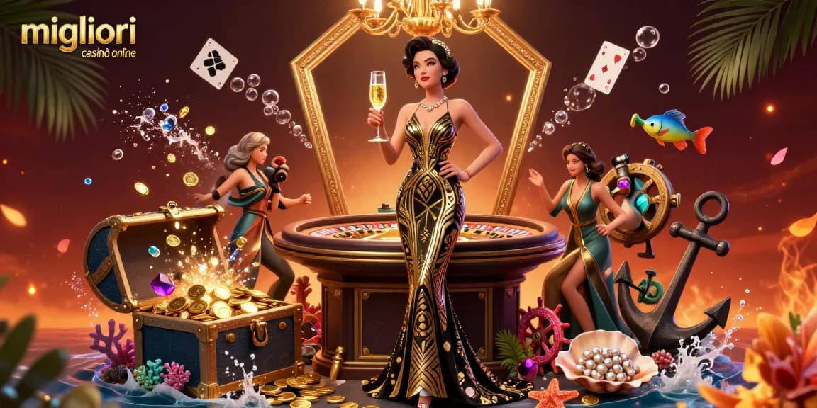 Scopri il glamour dei migliori casinò online con un ritratto straordinario di eleganza ed emozione del casinò.