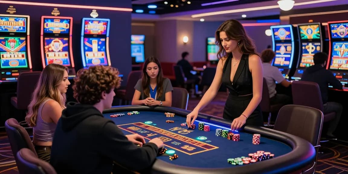 Experience migliori casinò online with vibrant gaming scene featuring players at a modern casino table.