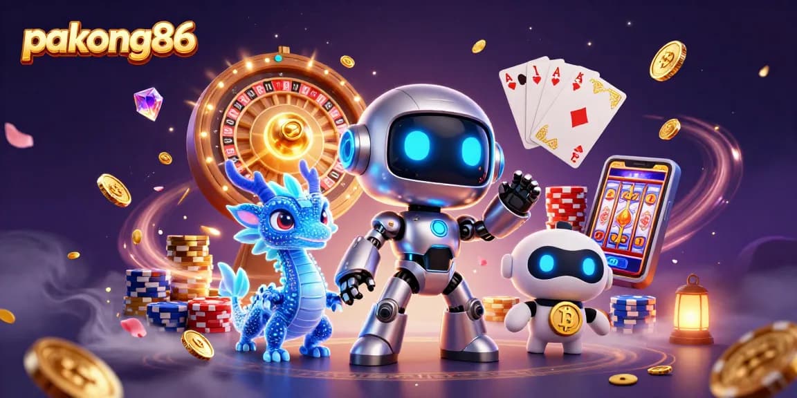 Experience thrilling wins with pakong86 in this vibrant casino scene featuring dynamic characters.