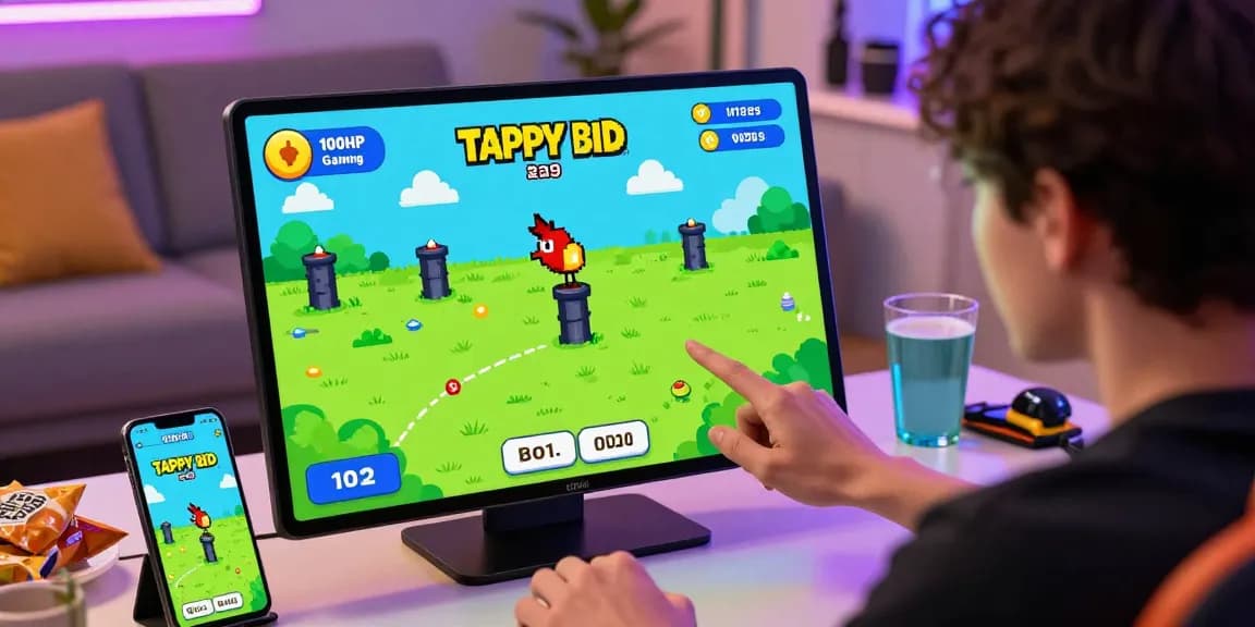 Play Tappy Bird casino with an engaging gaming scene showcasing a player navigating the dynamic world of Tappy Bird.