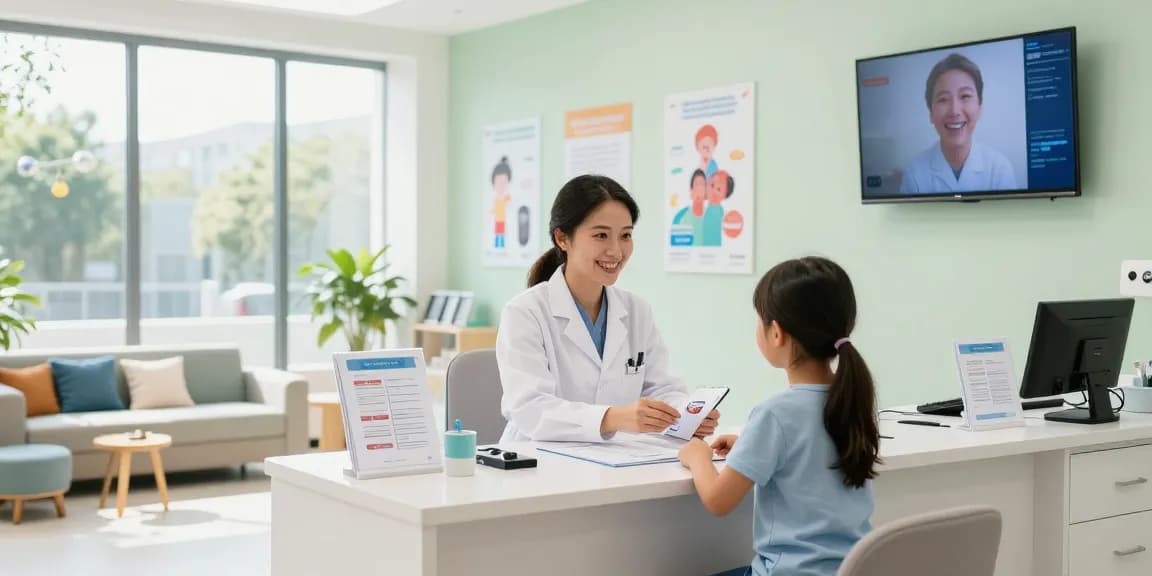 Discover more here to find the best dentist in your area, showcasing a welcoming dental clinic scene.