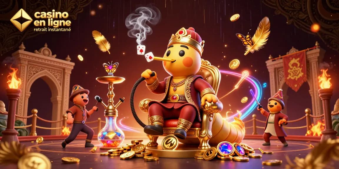 Visitez le casino en ligne retrait instantané avec une illustration captivante d'un maître chicha.