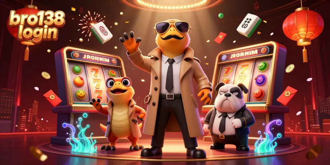 Experience the excitement with bro138 login while three cartoon raptors hilariously attempt to enter a casino, set against a rich gambling backdrop.