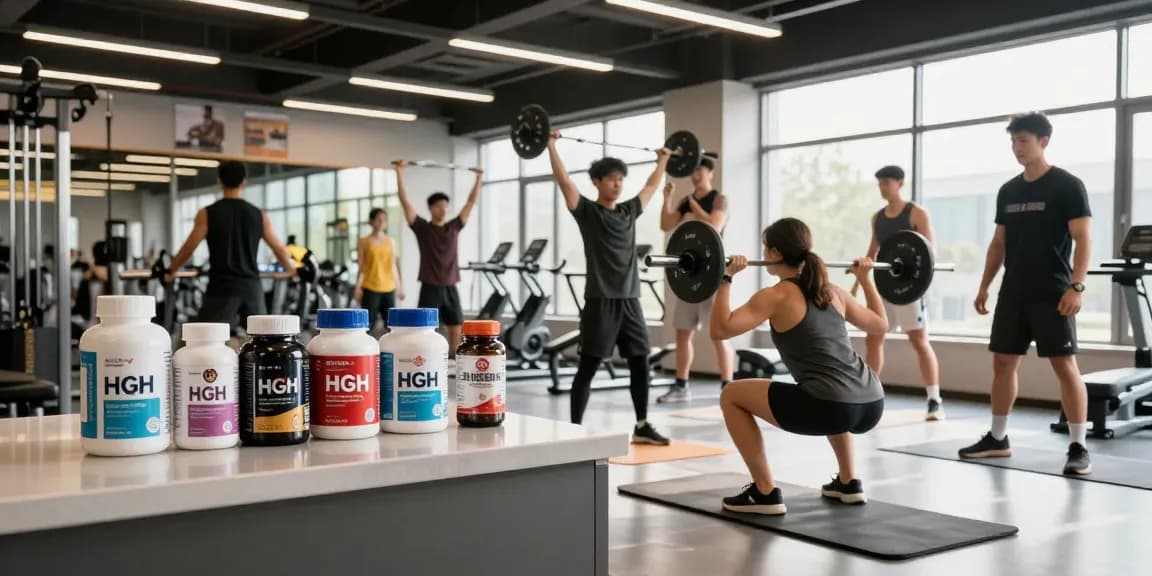 Driada Shop features athletes in a gym using high-quality supplements and performing strength training.