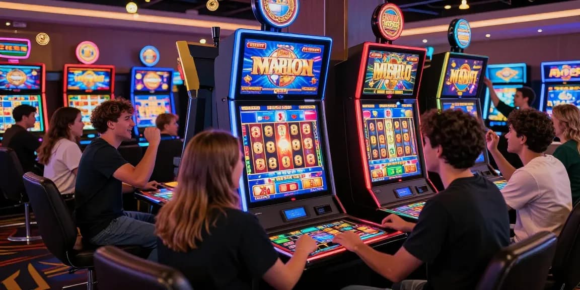 Players engaging with vibrant slot gacor machines in a lively online casino atmosphere.