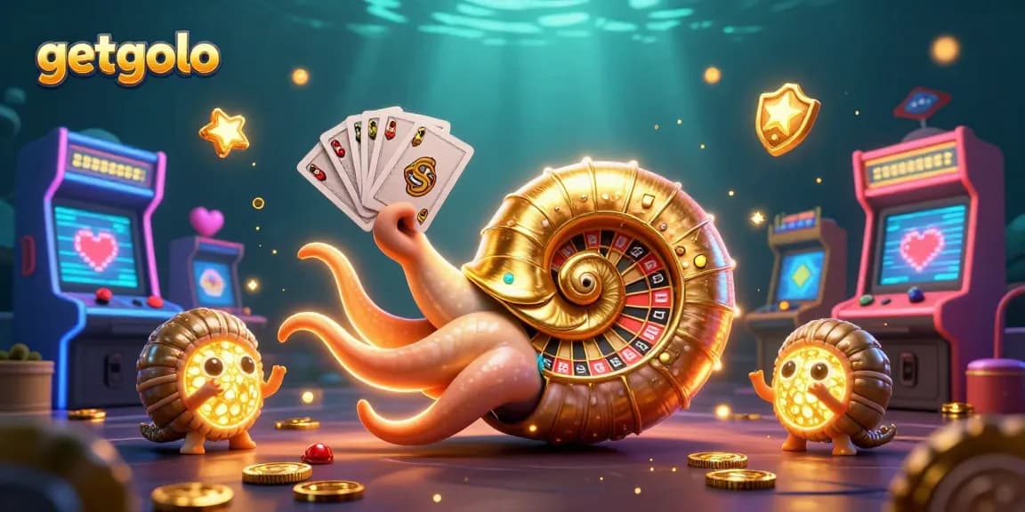 Experience getgolo's vibrant casino adventure with glowing characters and interactive game elements.