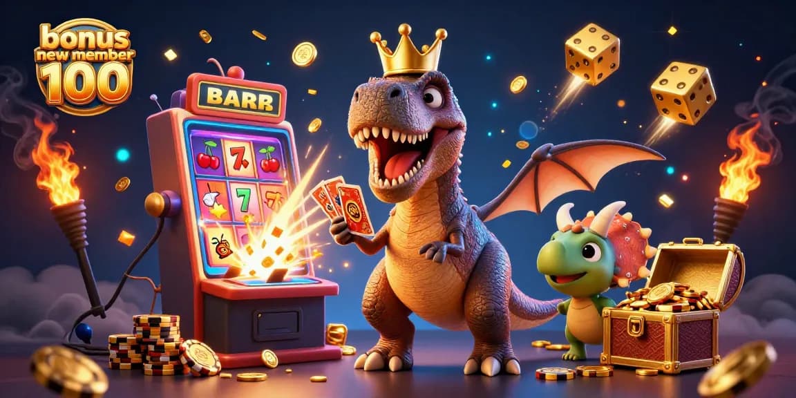 Spin and win with exciting bonus new member 100 rewards in this vibrant casino scene.