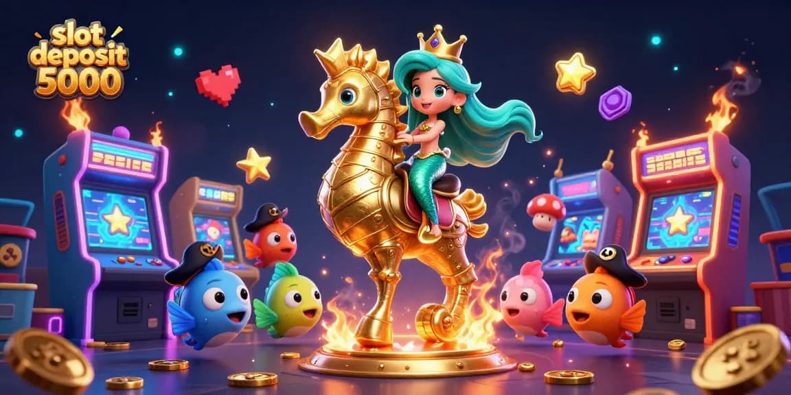 Experience the thrill of gambling with slot deposit 5000, featuring vibrant characters and exciting casino elements.