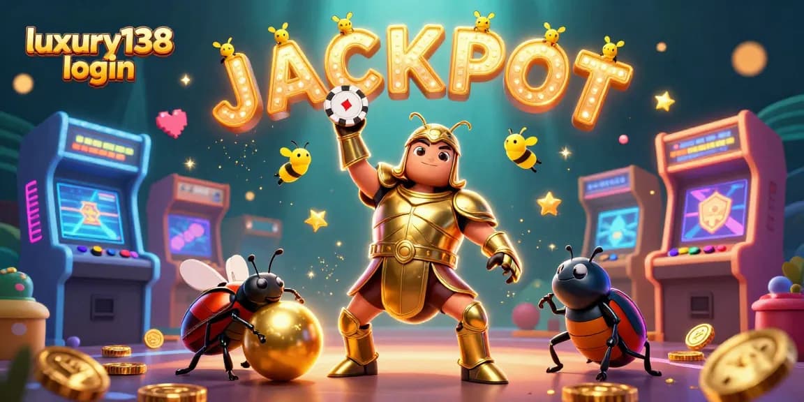 Engage with luxury138 login to uncover jackpot wins amidst vibrant casino-inspired 3D artwork.