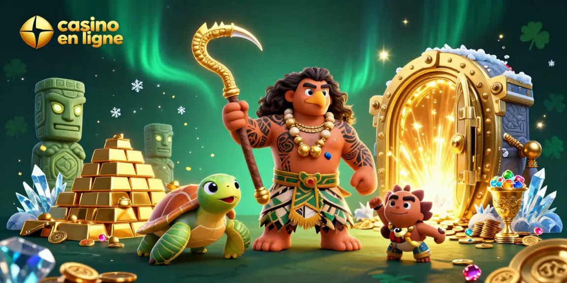 Vivez l'excitation du casino en ligne avec un décor vibrant et des personnages captivants.