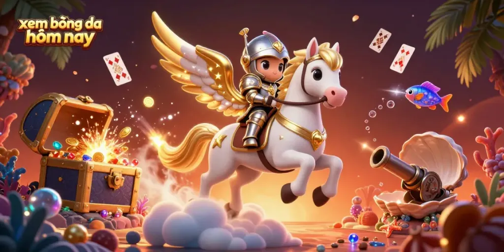Experience xem bóng đá hôm nay with excitement and action in this vibrant 3D scene.