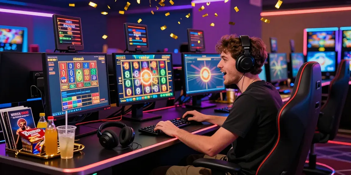 Player celebrating a win with slot deposit 5000, surrounded by exciting gaming elements in a vibrant casino atmosphere.