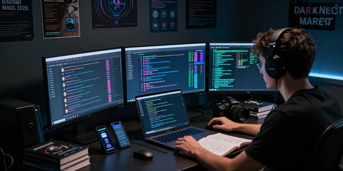 Exploring the Best Darknet Markets 2026 with vibrant listings and cryptocurrency data in a tech-savvy ambient setting.