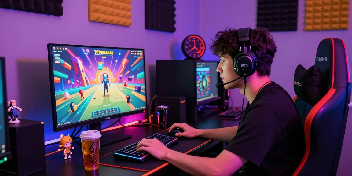 Gamer enjoying an immersive pakde4d experience in a vibrant gaming setup with dynamic visual effects.