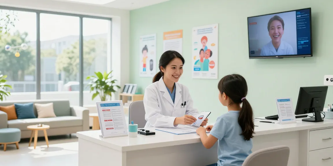 Discover more here to find the best dentist in your area, showcasing a welcoming dental clinic scene.