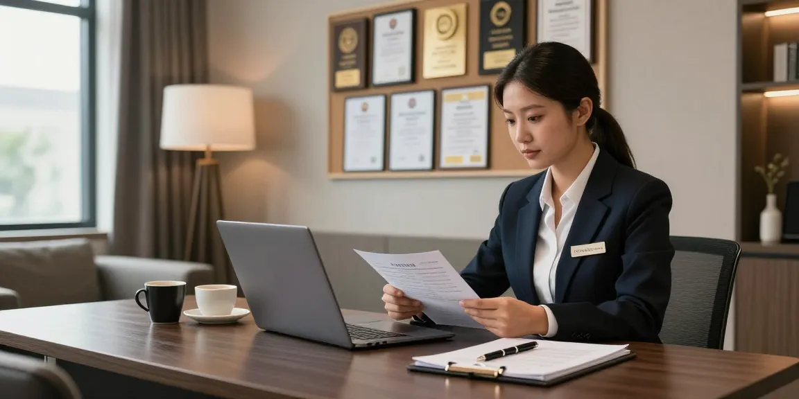 hospitality resume writing guide in a stylish office with a recruiter reviewing resumes
