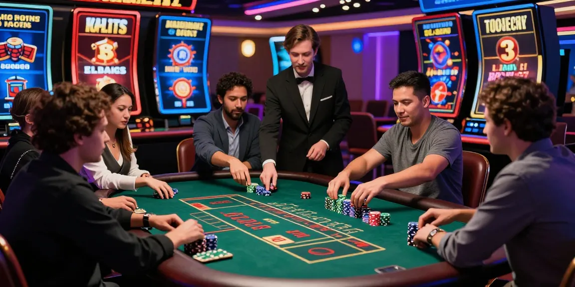 Players enjoying Baccarat Online in a vibrant virtual casino setting, showcasing excitement and jackpots.
