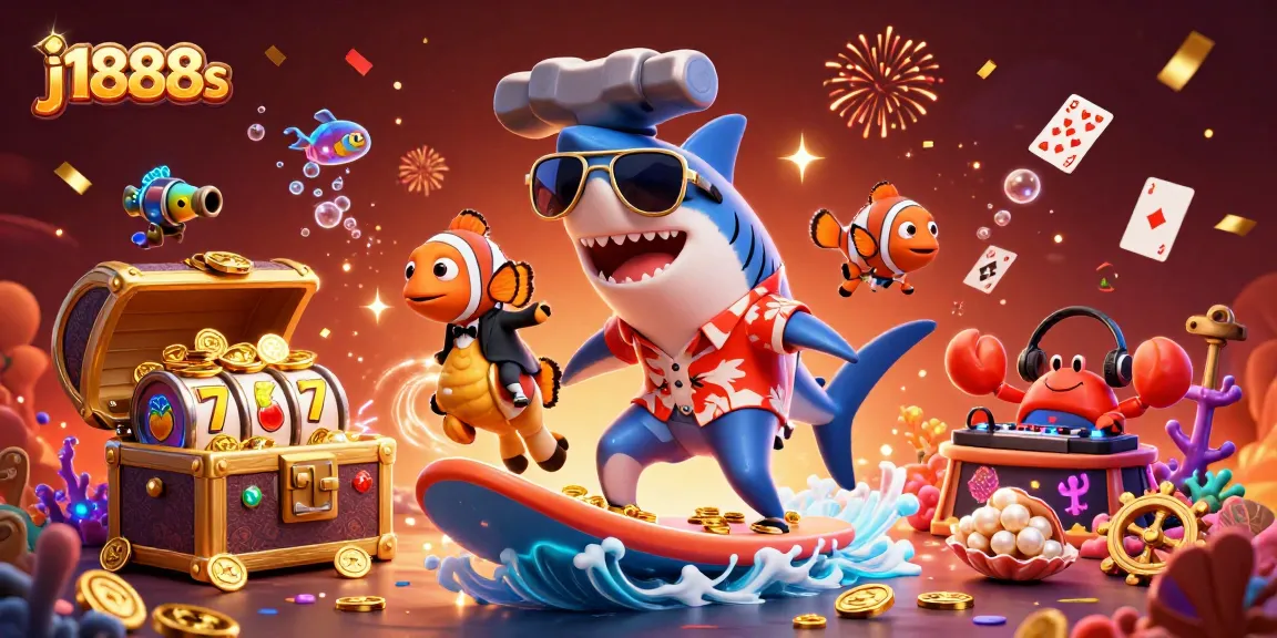 Engage in thrilling gaming action with j1888s, featuring vibrant casino characters and energetic gameplay.