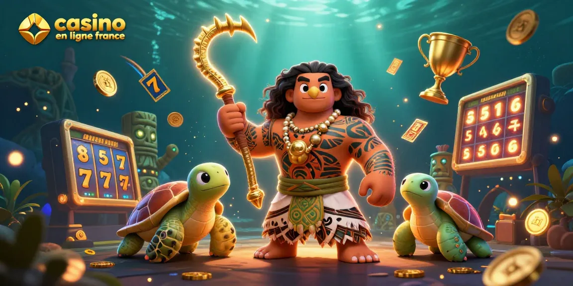 Découvrez les jeux de casino en ligne France avec cette illustration vibrante à thème hawaïen.