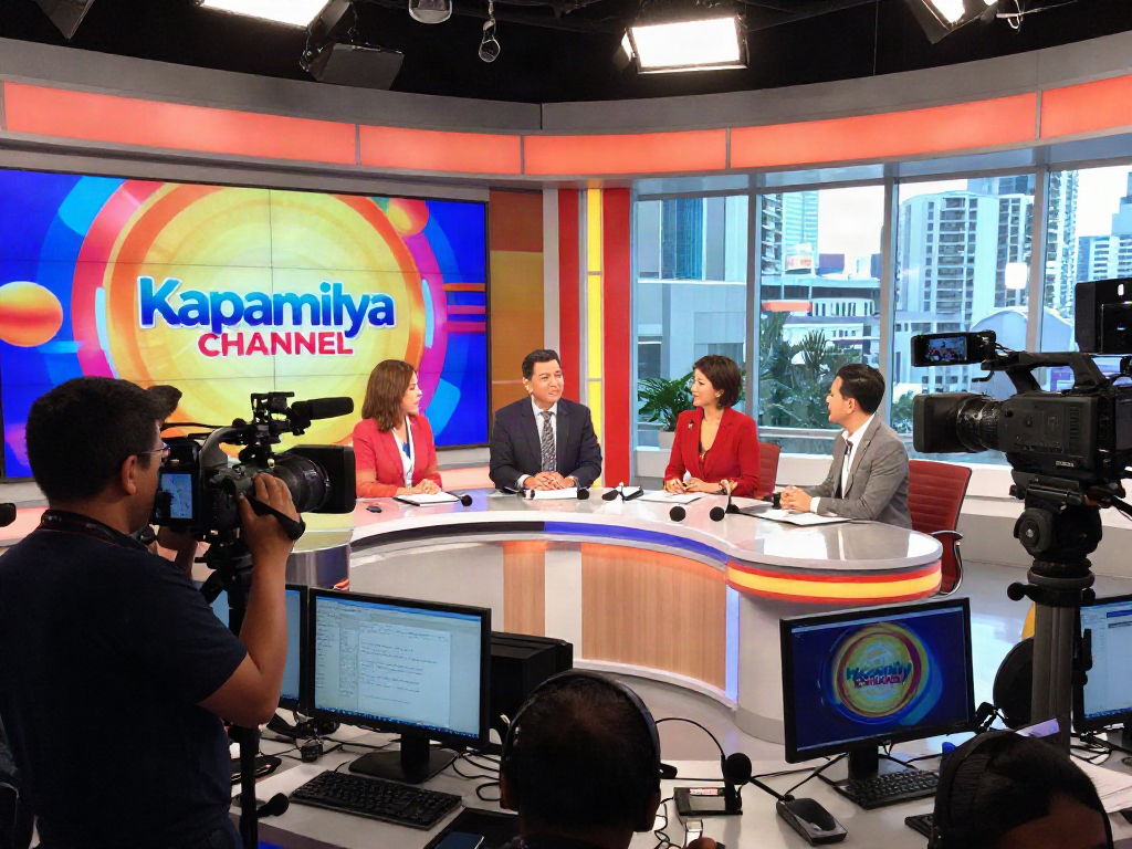 KapamilyaChannel.com live broadcast scene with hosts and studio crew
