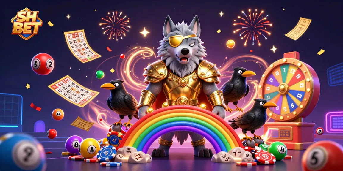 Experience the excitement of SH BET with dynamic gambling elements in a colorful 3D illustration.