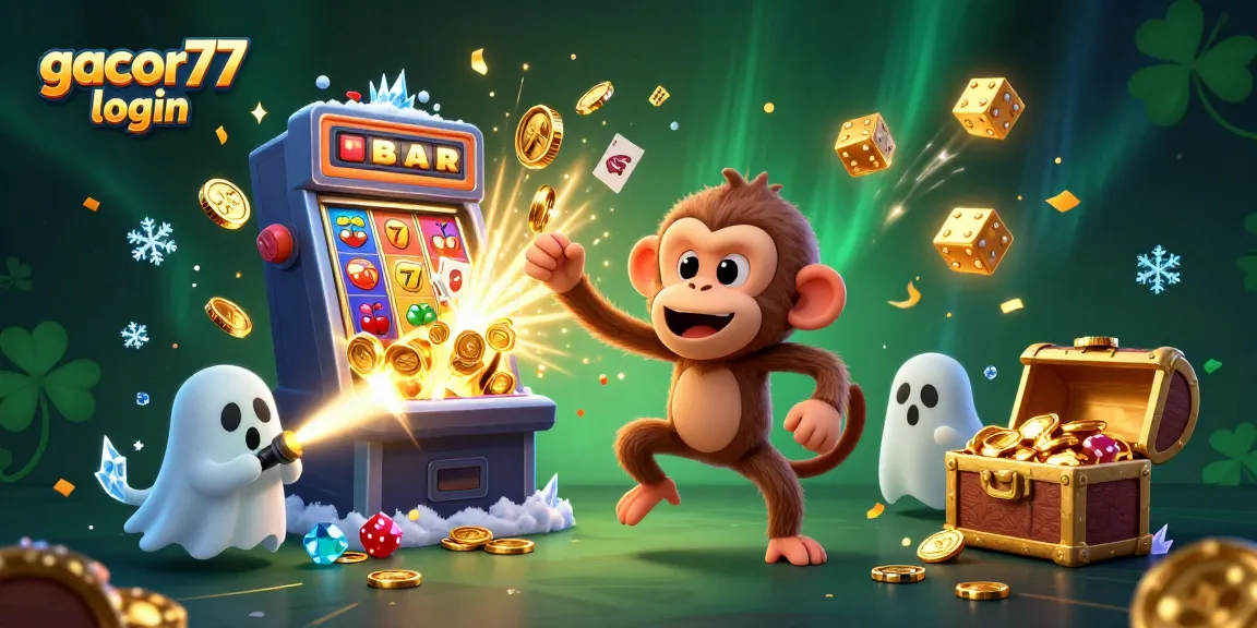Experience exciting gacor77 login adventures in a haunted casino with a mischievous monkey and ghost-hunter puppy.