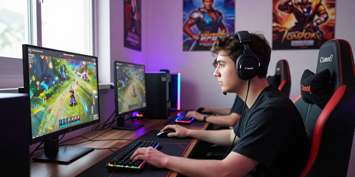 Engaging scene of a gamer focused on their screen during an exciting moment in 7meter gaming.