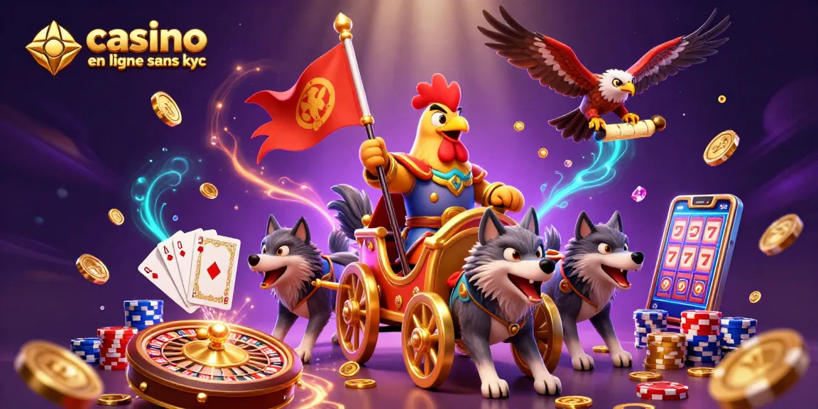 Gagnez au casino en ligne sans kyc avec une illustration dynamique et des éléments de jeu captivants.