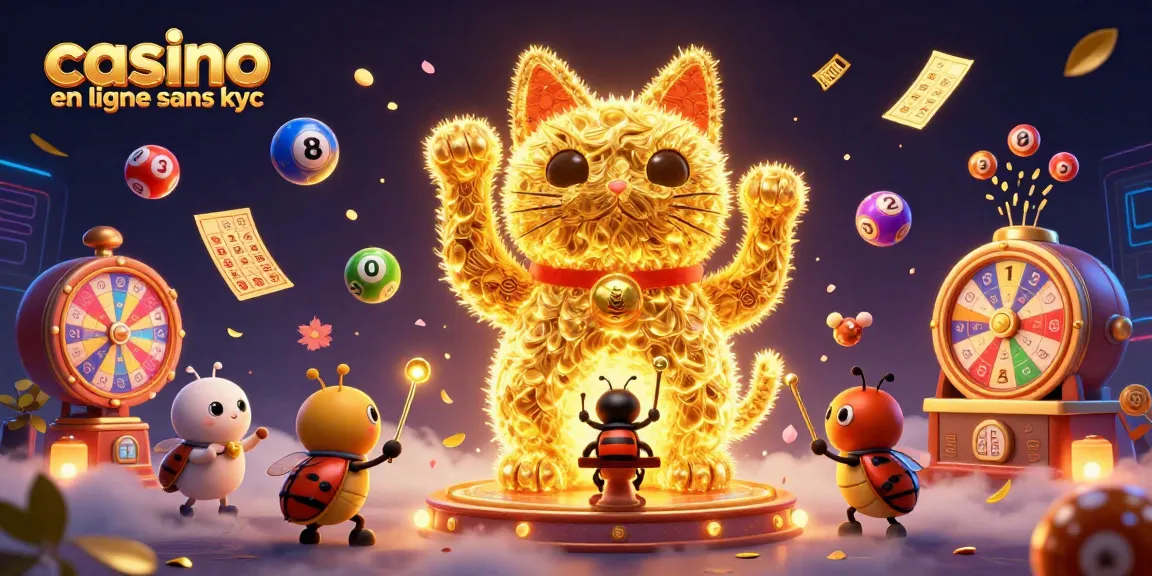 Plongez dans l'univers captivant des jeux avec casino en ligne sans KYC, entouré de symboles colorés.