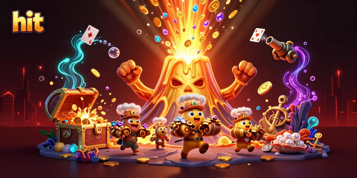 Win big with hit at this vibrant casino-themed illustration showcasing gold coins and gems.