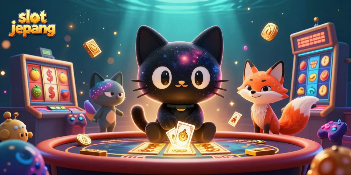 Engage with slot jepang action as a cosmic black hole cat attracts golden chips and vibrant gameplay.