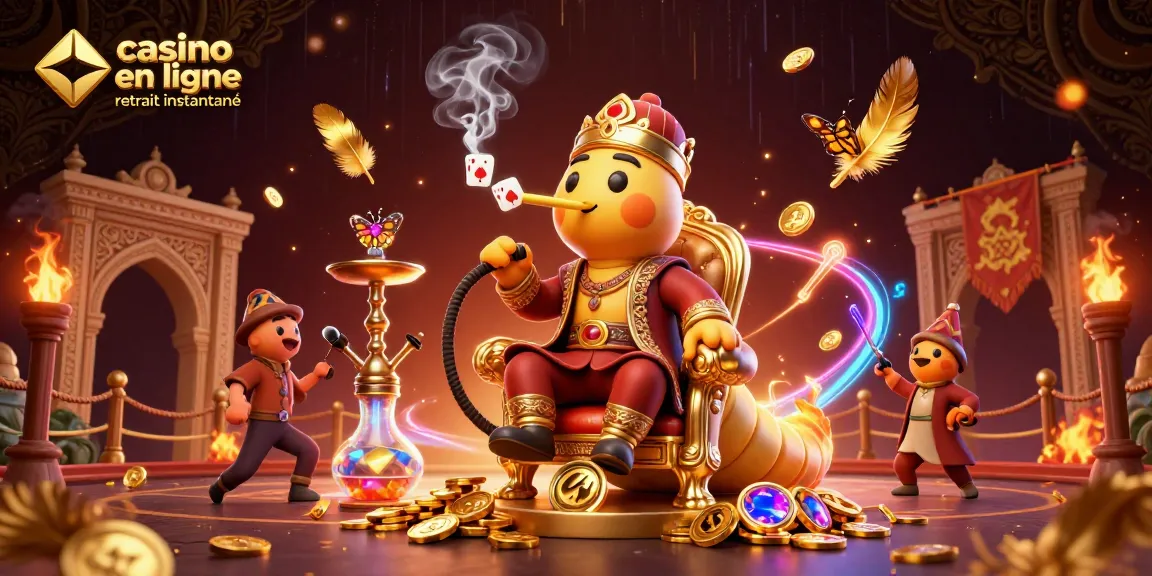 Visitez le casino en ligne retrait instantané avec une illustration captivante d'un maître chicha.